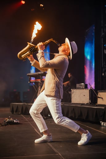 Gallery photo 2 of Fire saxophonist