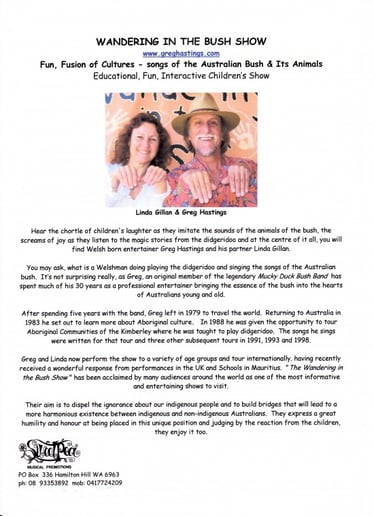 Gallery photo 6 of Wandering In The Bush Show (from Australia)