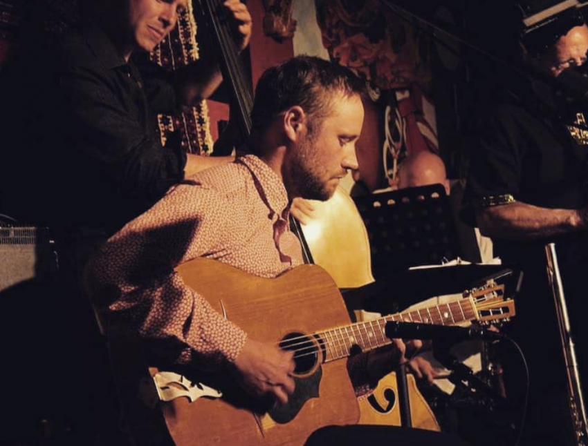 Hire Aaron Loewen's Hot Swingin' Jazz Jazz Guitarist in Kelowna