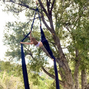Aerially - Aerialist in Wrightwood, California