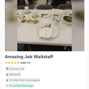 Amazing Job Waitstaff - Waitstaff / Bartender in Downey, California