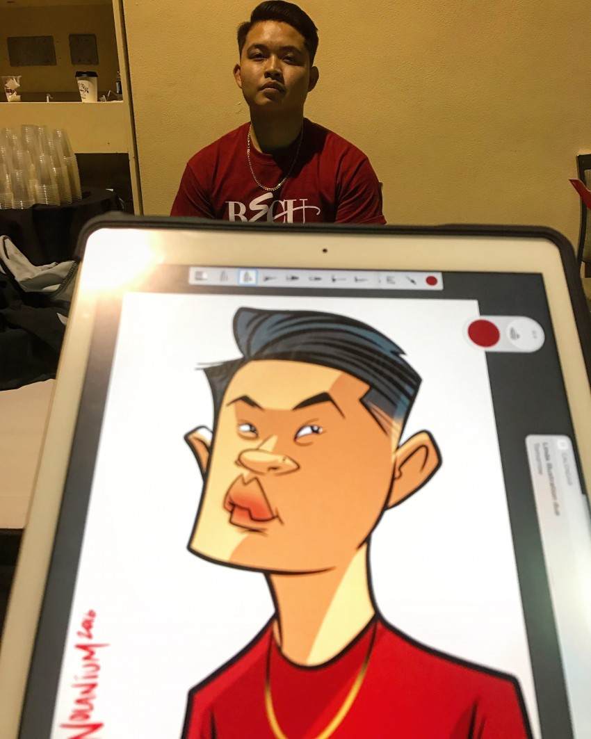 Hire caricatures by over the line art caricaturist in seattle washington