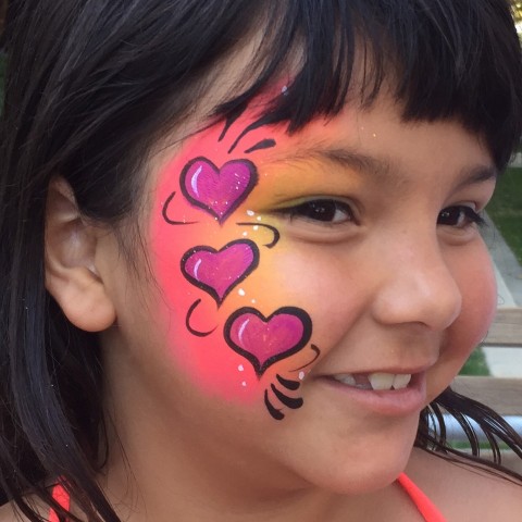 heart face painting designs