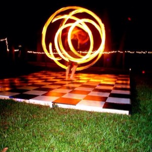 Fire poi or fire dancing