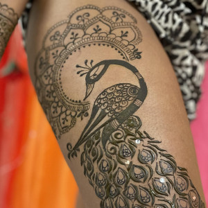 henna tattoo foot peacock