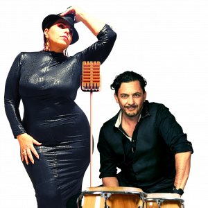 Leanna and Miguel on congas - 2000s Era Entertainment in Cathedral City, California