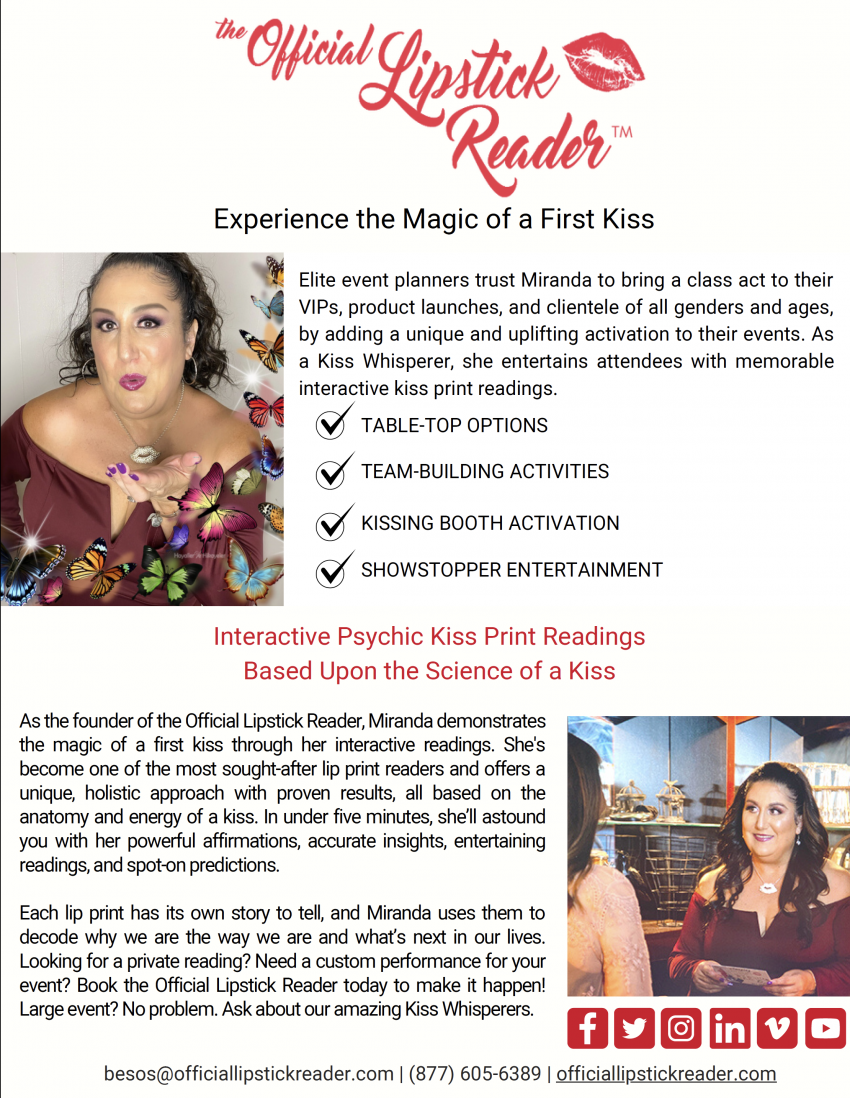 Hire Official Lipstick Reader Psychic Entertainment in Mesa, Arizona
