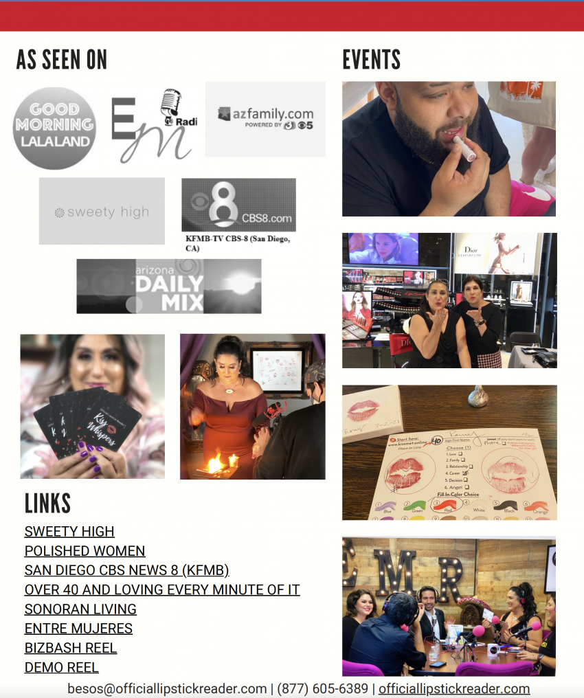 Hire Official Lipstick Reader Psychic Entertainment in Mesa, Arizona