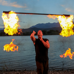 PyroParis Fire Performing Stiltwalking