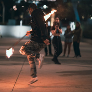 Shuffler Without Borders - Fire Dancer in Austin, Texas