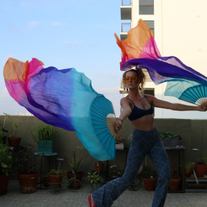Silk Fan Fairy - LED Performer in Miami Beach, Florida